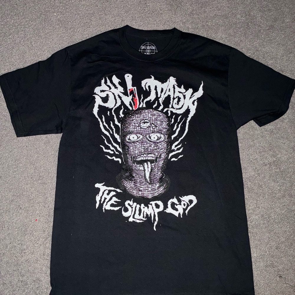 Black Graphic ski mask slump god Tee